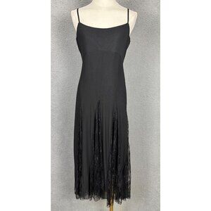 Steve Madden Vita Black Midi Dress With Lace Inserts Lined Small New With Tag's